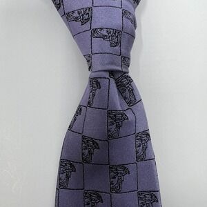 Versace Collection Men's 100% Silk Tie‎ Medusa Geometric Purple Vintage NWT